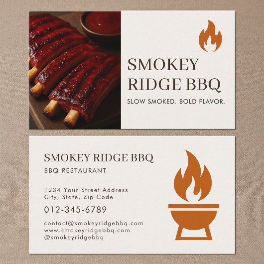 BBQ Barbecue Restaurant Catering Service Photo Visitenkarte