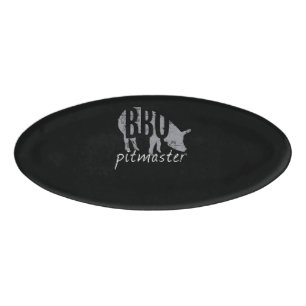 BBQ BBQ-Pitmaster-Schwein-Grill-Grill-Fars-Tag Namenschild