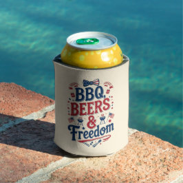 BBQ, Beers & Freedom – Retro 4th of July Vibes Dosenkühler