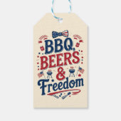 BBQ, Beers & Freedom – Retro 4th of July Vibes Geschenkanhänger (Rückseite)