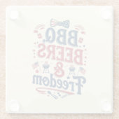 BBQ, Beers & Freedom – Retro 4th of July Vibes Glasuntersetzer (Rückseite)