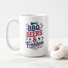 BBQ, Beers & Freedom – Retro 4th of July Vibes Kaffeetasse