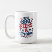 BBQ, Beers & Freedom – Retro 4th of July Vibes Kaffeetasse (Links)