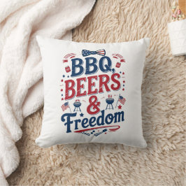 BBQ, Beers & Freedom – Retro 4th of July Vibes Kissen