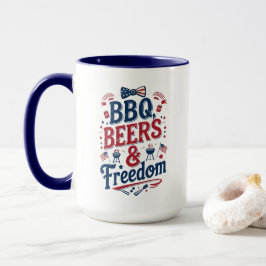 BBQ, Beers & Freedom – Retro 4th of July Vibes Tasse