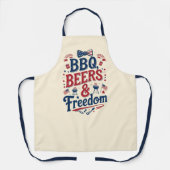 BBQ, Bier & Freiheit – Retro 4. Juli Stimmung Schürze (Vorderseite)
