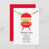 bbq birthday party, barbecue, bbq grill, thank you dankeskarte (Vorne/Hinten)