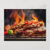  BBQ Bliss .Array of sizzling meats and vegetables Postkarte (Vorderseite)
