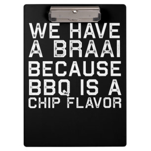 BBQ Braai Funny South Africa Family GRILLEN Gift Klemmbrett