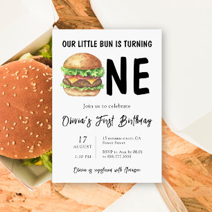 BBQ-Burger-Erstgeburtstagsfeier Einladung