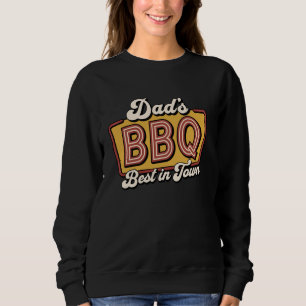 BBQ Daddy Grillfleisch Räuchern Retro Vatertag Sweatshirt
