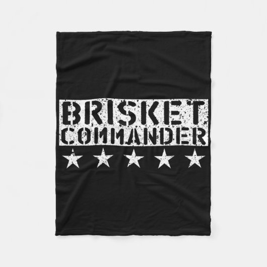 [bbq Dude] Brisket Commander Bbq Shirt  Fleecedecke (Vorderseite)