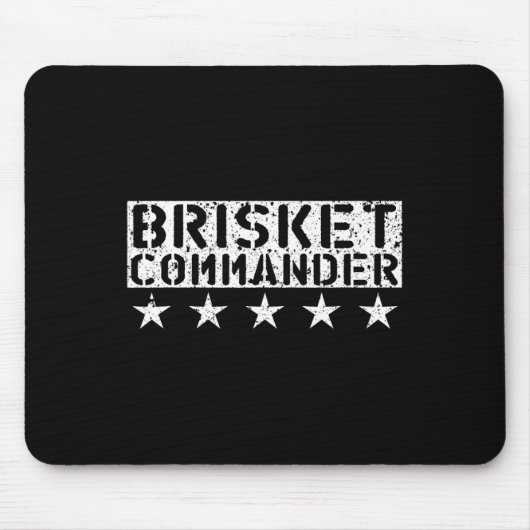 [bbq Dude] Brisket Commander Bbq Shirt  Mousepad (Vorne)