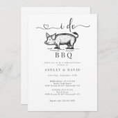 BBQ | Dusche für Paare | Rustikale Probe | Rost Einladung (Vorne/Hinten)