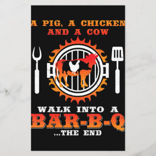 BBQ Ein Schwein und ein Huhn betreten eine Bar-B