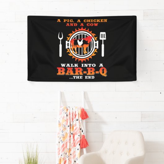 BBQ | Ein Schwein und ein Huhn laufen in eine Bar Banner (Insitu)