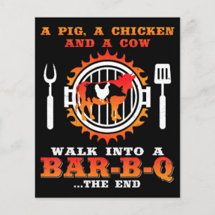 BBQ   Ein Schwein und ein Huhn laufen in eine Bar  Flyer