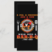 BBQ | Ein Schwein und ein Huhn laufen in eine Bar Menükarte (Vorne/Hinten)