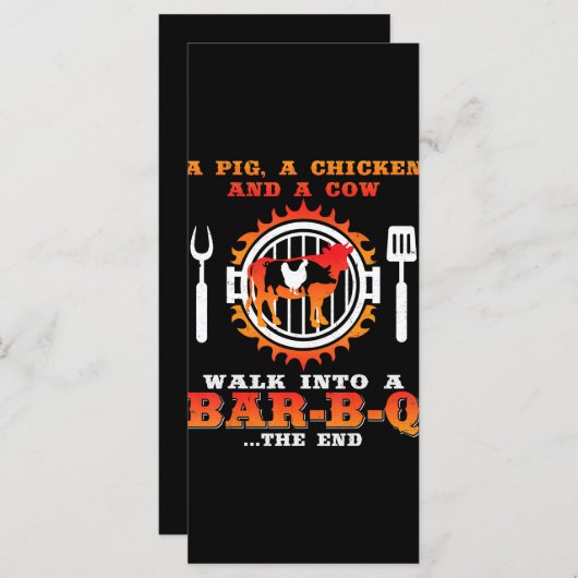 BBQ | Ein Schwein und ein Huhn laufen in eine Bar Menükarte (Vorne/Hinten)