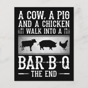 BBQ   Eine Kuh, ein Schwein und ein Huhn laufen in Flyer