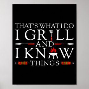 BBQ-Essensliebhaber das ist was ich grille und wei Poster