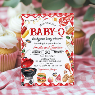 BBQ-Gartenparty-Baby-Q-Hinterhof-Baby-Party Einladung