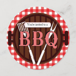 BBQ-Gartenparty-Barbecue-Gingham-Land-Einladung Einladung