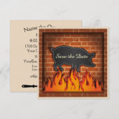 BBQ-Gartenparty Schweinchen-Essen ! Save The Date (Vorne/Hinten)