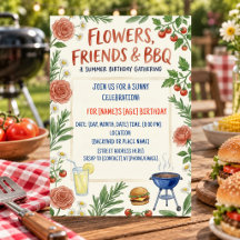 BBQ Geburtstag Floral Sommer Garten Tomaten Party
