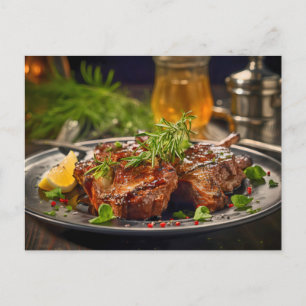 BBQ-gegrilltes Rosmarin-Lamm Postkarte