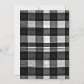 BBQ | Gingham Schwarz | Rustikale Babyparty Einladung (Rückseite)