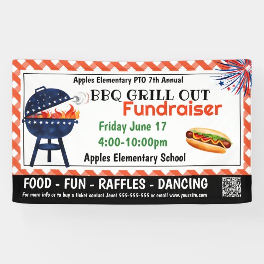 BBQ-Grill-Event Fundraiser-Banner | Benutzerdefini Banner (Horizontal)