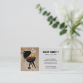 Bbq Grill | Flames Business Card Visitenkarte (Stehend Vorderseite)