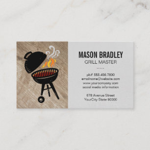Bbq Grill   Flames Business Card Visitenkarte
