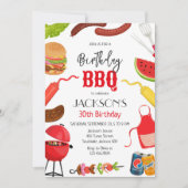 BBQ Grill Garten Geburtstagsfeier Einladung (Vorderseite)