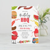 BBQ Grill Garten Geburtstagsfeier Einladung (Stehend Vorderseite)