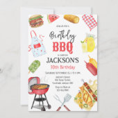 BBQ Grill Garten Geburtstagsfeier  Einladung (Vorderseite)