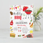 BBQ Grill Garten Geburtstagsfeier Einladung (Stehend Vorderseite)