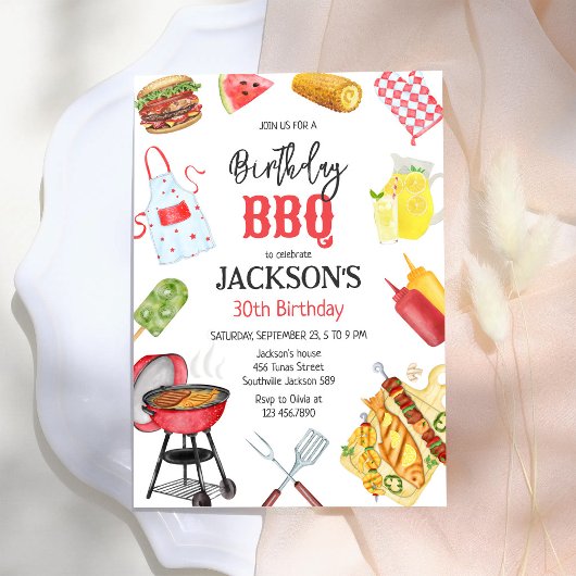 BBQ Grill Garten Geburtstagsfeier  Einladung
