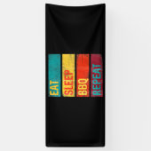 BBQ | Grill Grillgeschenk essen Schlaf GRILLEN Banner (Vertikal)