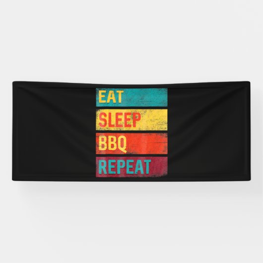 BBQ | Grill Grillgeschenk essen Schlaf GRILLEN Banner (Horizontal)