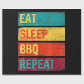 BBQ | Grill Grillgeschenk essen Schlaf GRILLEN Geschenkpapier (Flach)