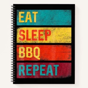 BBQ Grill Grillgeschenk essen Schlaf GRILLEN Notizblock