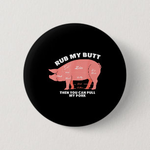 BBQ-Grill-Schwein-Shirt lustiges Schweinefleisch, Button