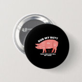 BBQ-Grill-Schwein-Shirt lustiges Schweinefleisch, Button (Vorne & Hinten)