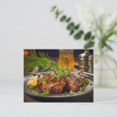 BBQ Grilled Rosemary Lamb Postkarte (Stehend Vorderseite)