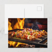 BBQ Grilled Schaschlik Skewers Postkarte (Vorne/Hinten)