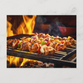 BBQ Grilled Schaschlik Skewers Postkarte