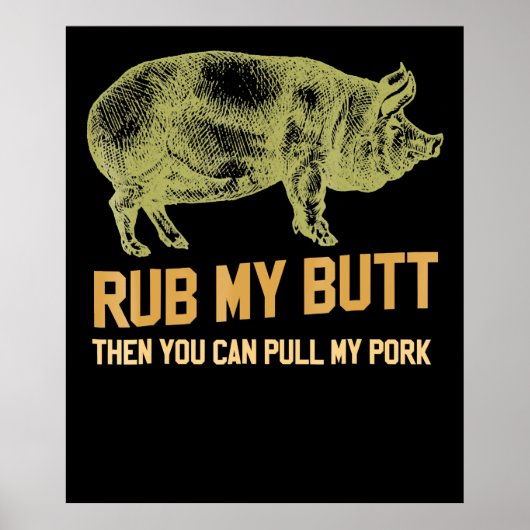 BBQ | GRILLEN Grill Pig Funny Pork Id rauchen, das Poster (Vorne)