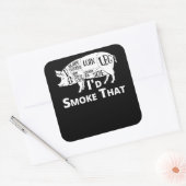 BBQ | GRILLEN Grill Schweinefleisch, ich rauche, d Quadratischer Aufkleber (Umschlag)